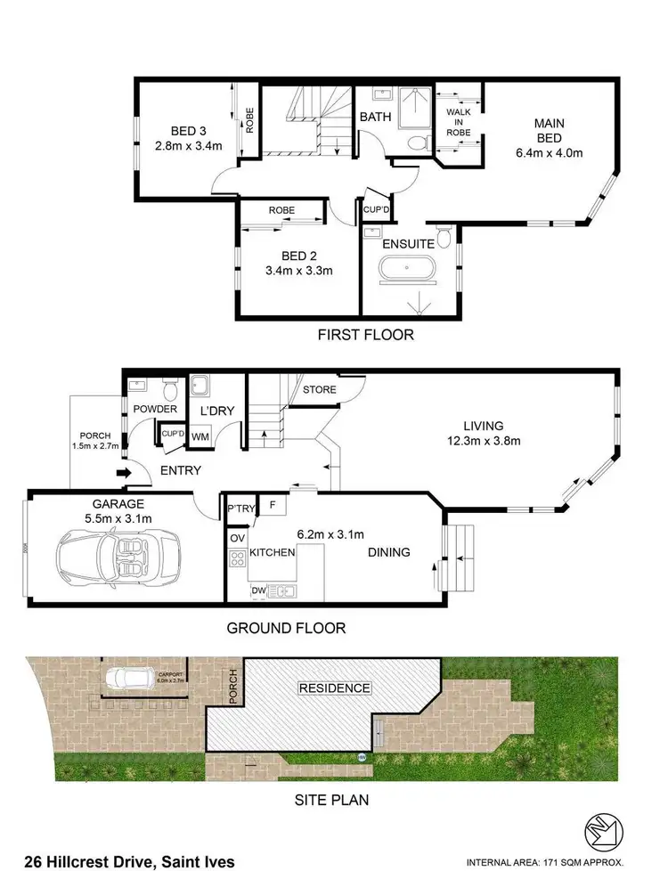 Floorplan of Homely townhouse listing, 26 Hillcrest Drive, St Ives NSW 2075