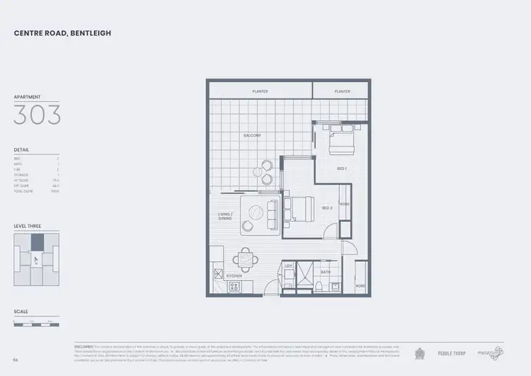 Floorplan of Homely apartment listing, 303/277-279 Centre Road, Bentleigh VIC 3204