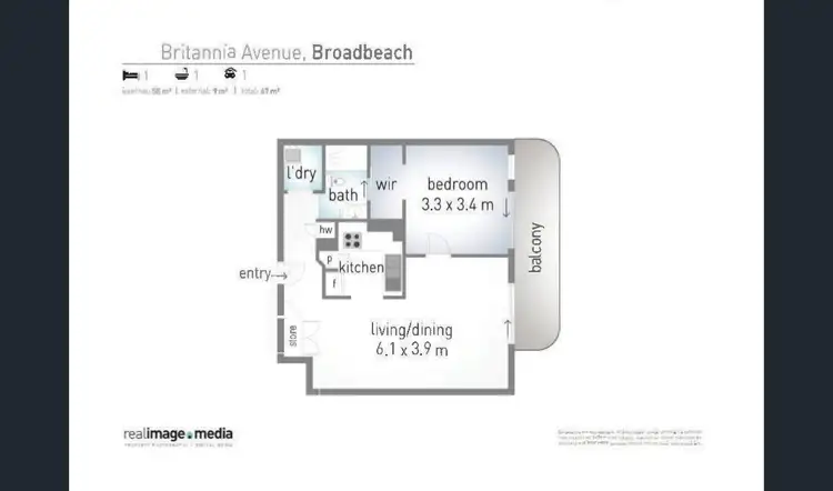 Floorplan of Homely apartment listing, 13/4-6 Britannia Avenue, Broadbeach QLD 4218