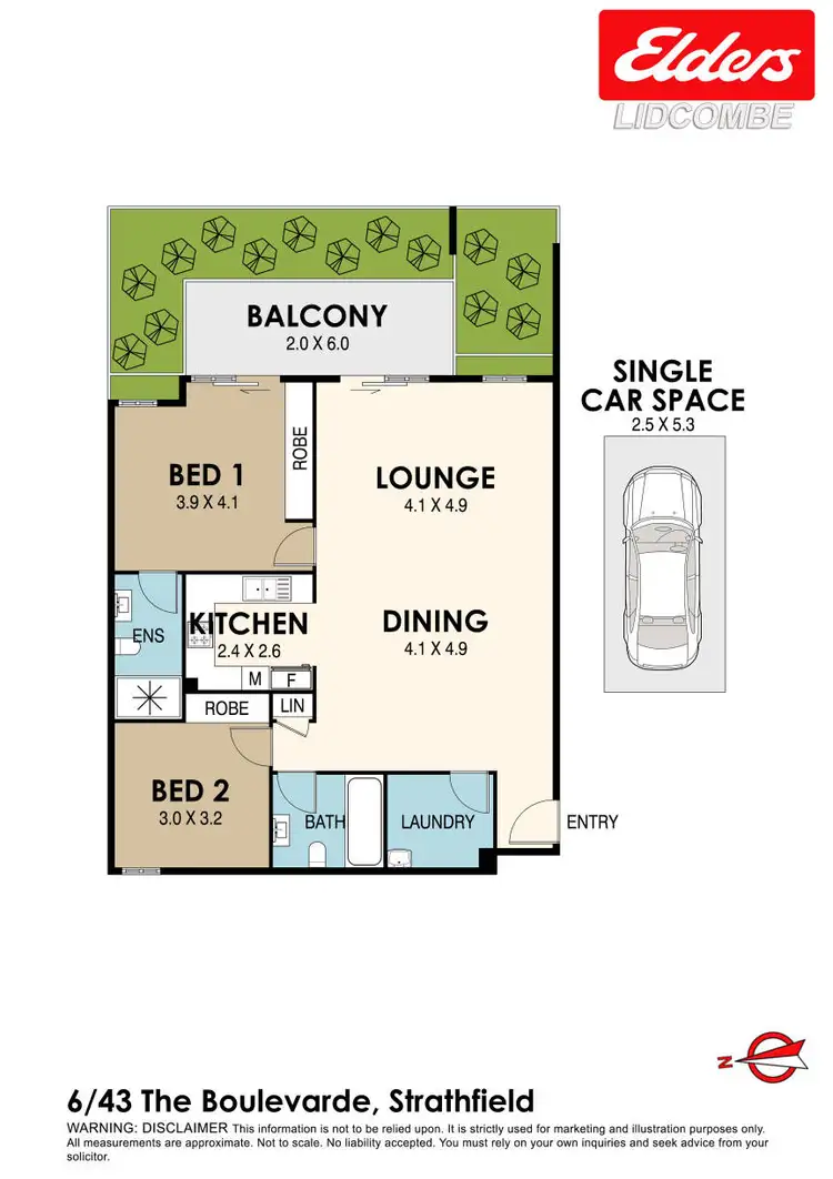 Floorplan of Homely apartment listing, 6/43 The Boulevarde, Strathfield NSW 2135