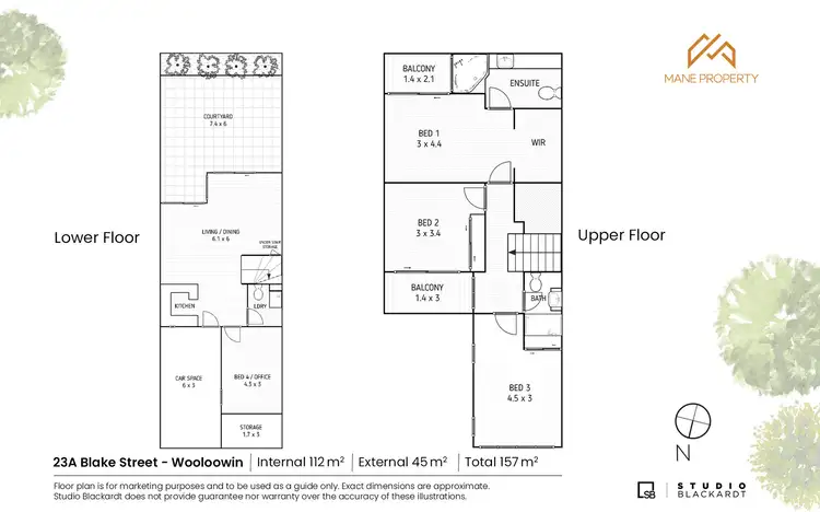 Floorplan of Homely townhouse listing, 23A Blake Street, Wooloowin QLD 4030