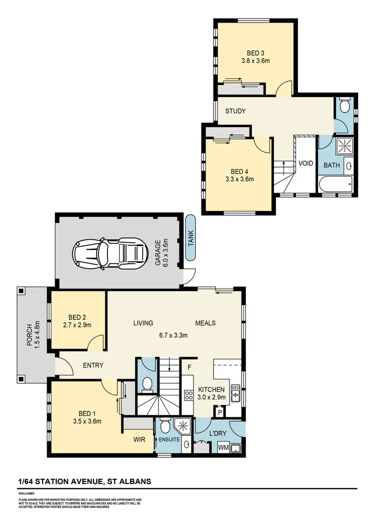 Floorplan of Homely townhouse listing, 1/64 Station Avenue, St Albans VIC 3021