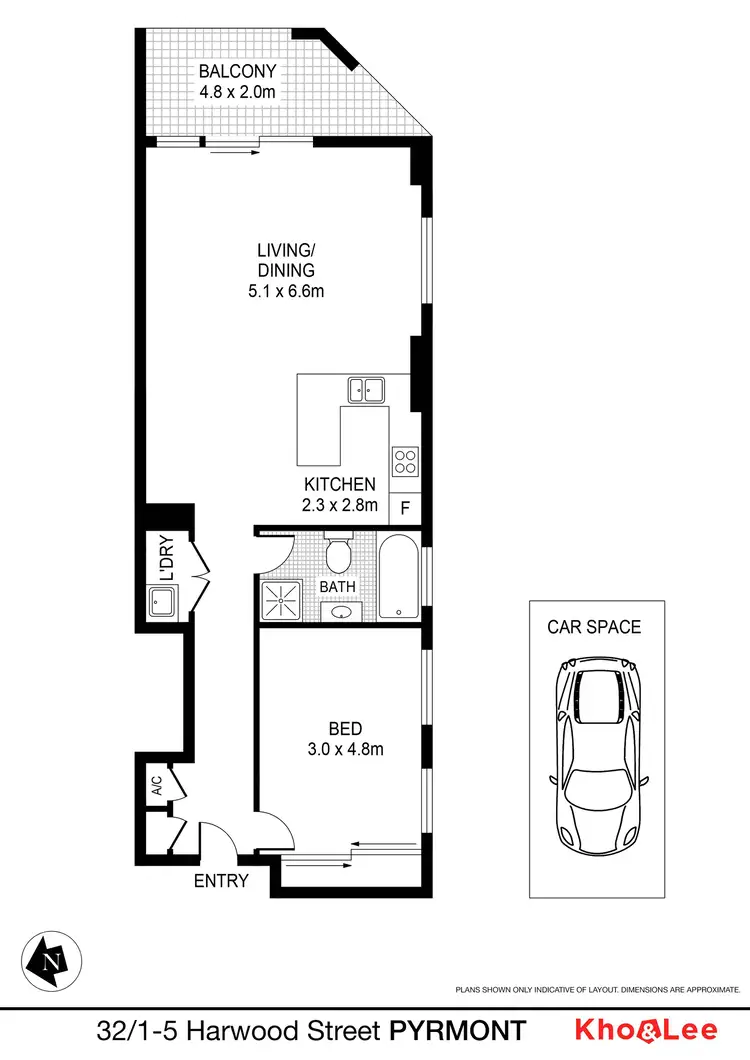 Floorplan of Homely apartment listing, 32/1-5 Harwood Street, Pyrmont NSW 2009