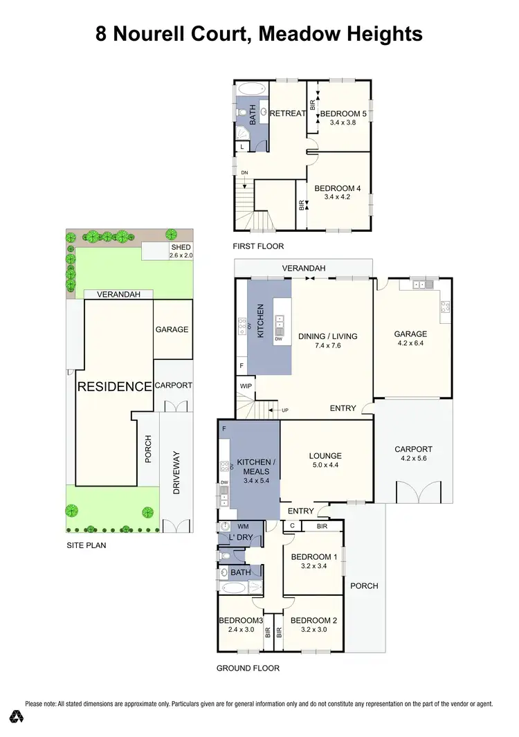 Floorplan of Homely house listing, 8 Nourell Court, Meadow Heights VIC 3048