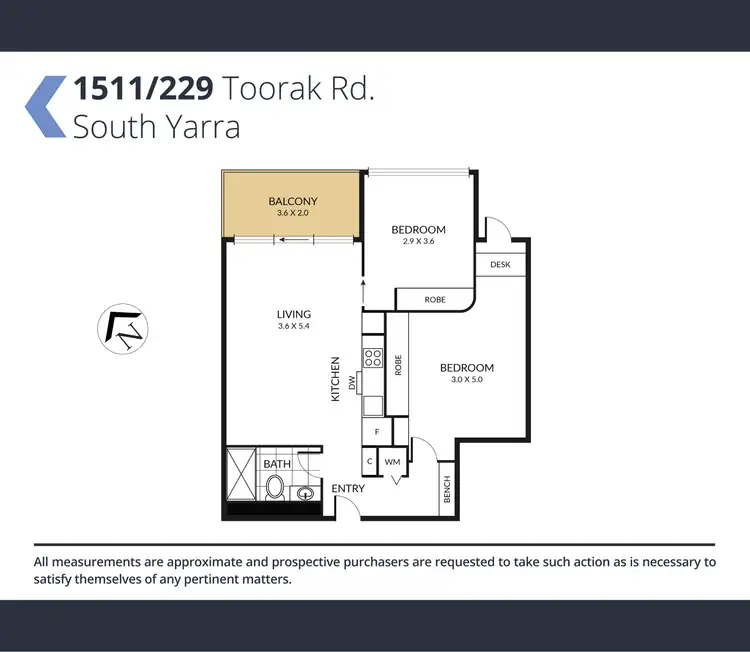 Floorplan of Homely apartment listing, 1511/229 Toorak Road, South Yarra VIC 3141