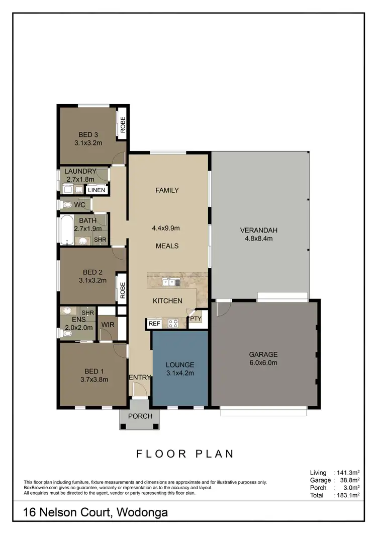 Floorplan of Homely house listing, 16 Nelson Court, Wodonga VIC 3690