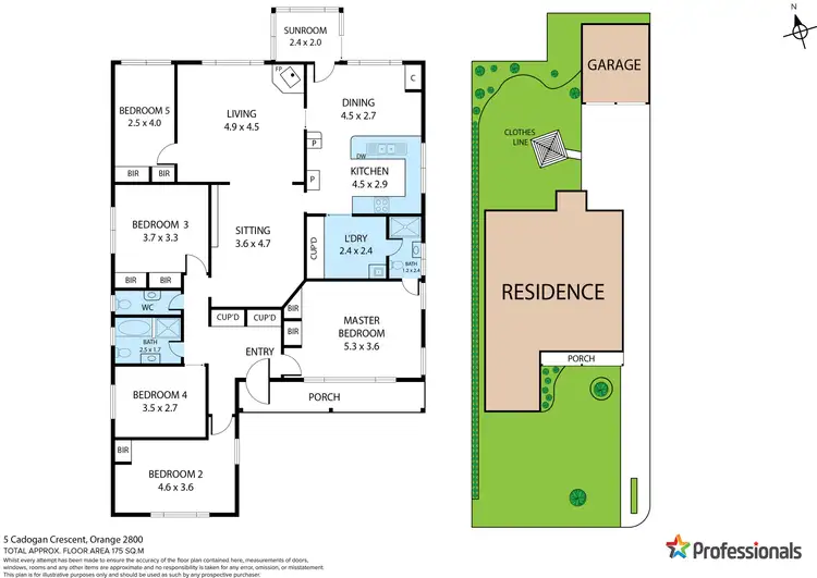 Floorplan of Homely house listing, 5 Cadogan Crescent, Orange NSW 2800