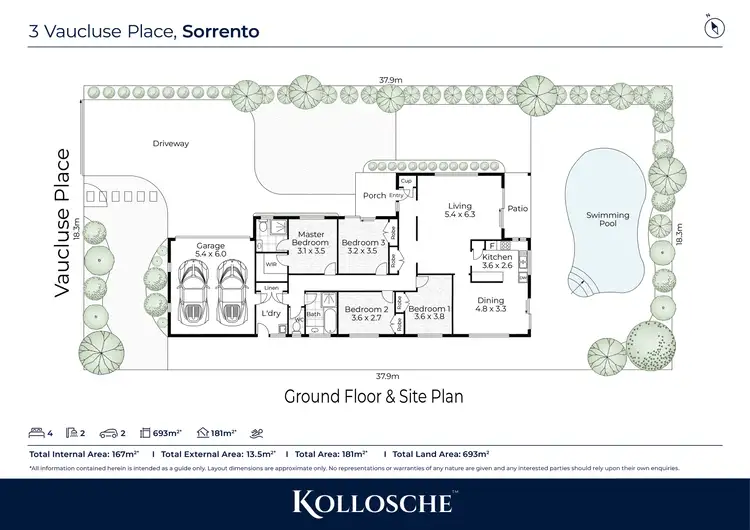 Floorplan of Homely house listing, 3 Vaucluse Place, Sorrento QLD 4217
