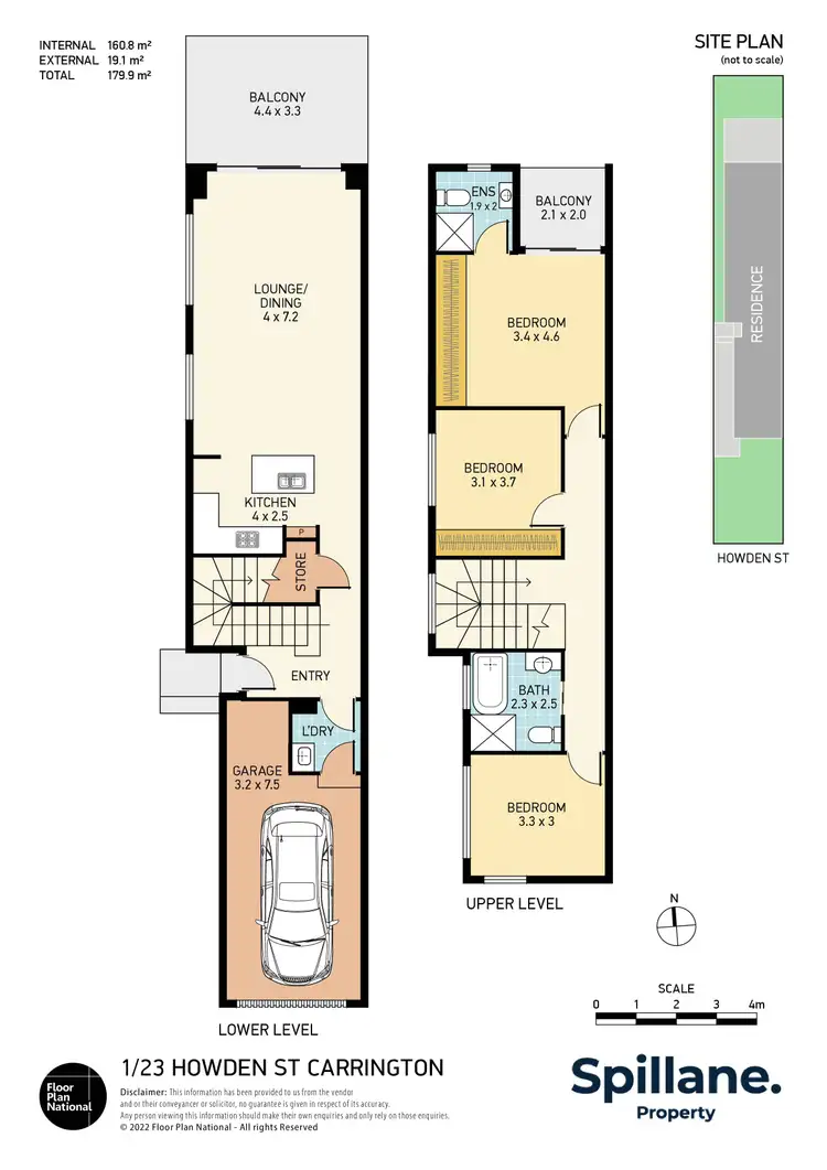 Floorplan of Homely townhouse listing, 1/23 Howden Street, Carrington NSW 2294