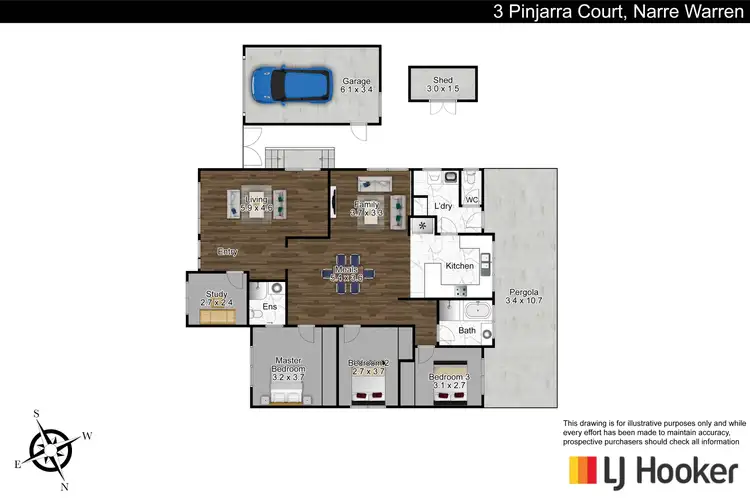 Floorplan of Homely house listing, 3 Pinjarra Court, Narre Warren VIC 3805
