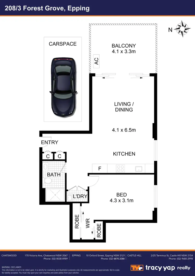 Floorplan of Homely apartment listing, 208/3 Forest Grove, Epping NSW 2121