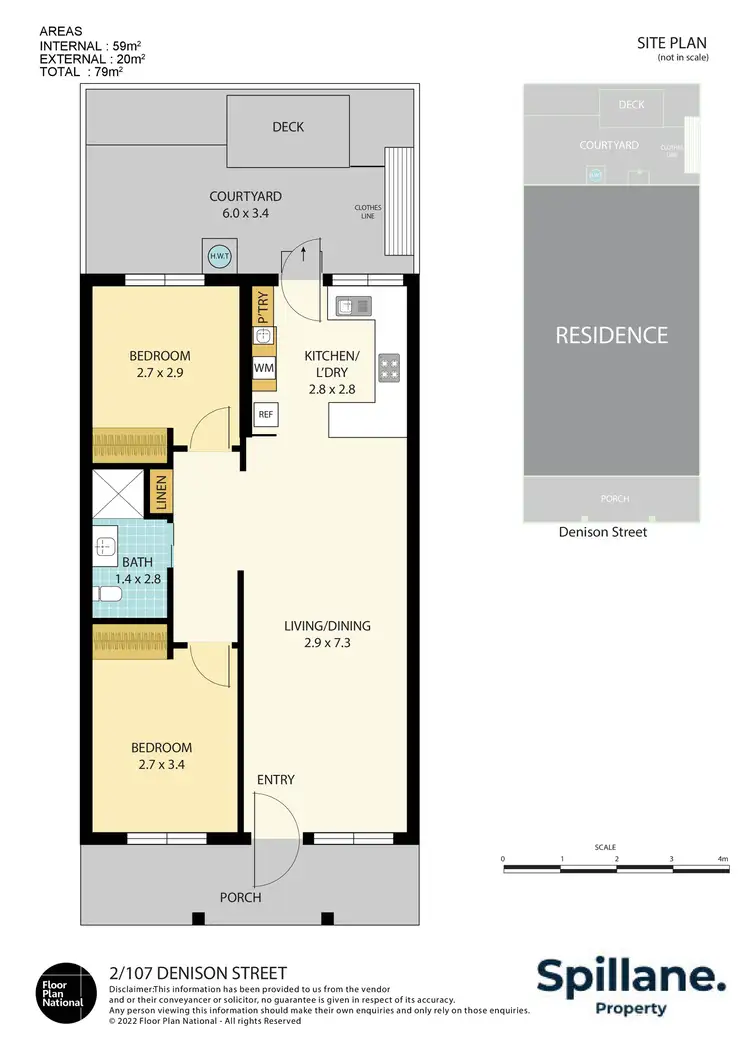 Floorplan of Homely unit listing, 2/107 Denison Street, Hamilton NSW 2303