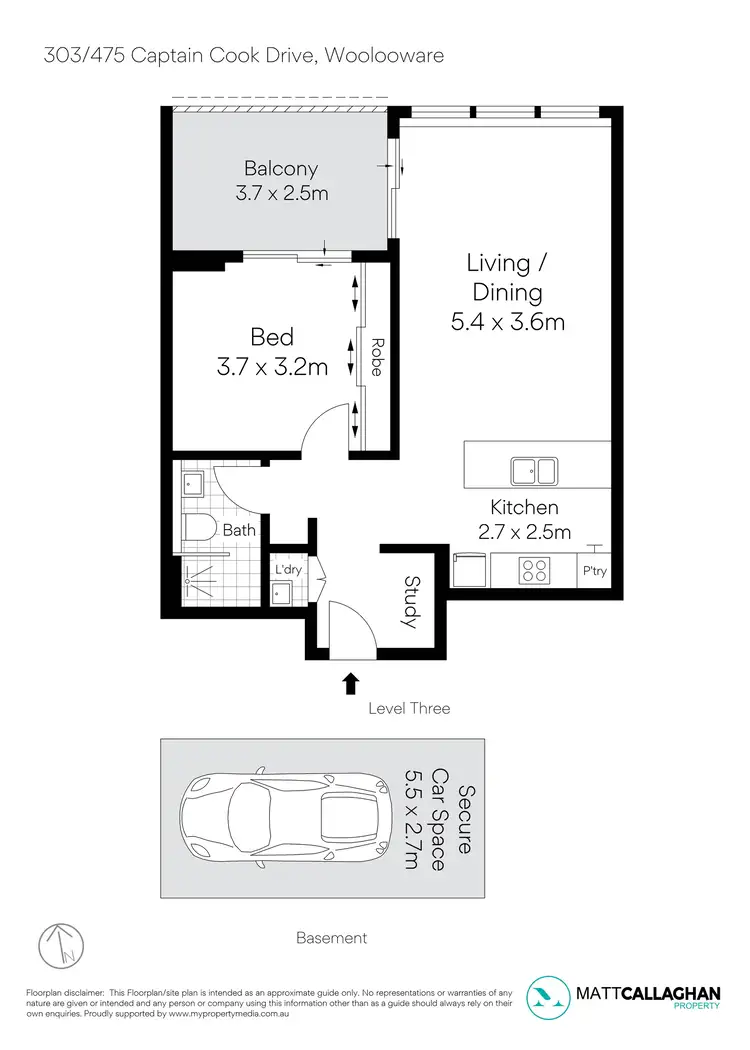 Floorplan of Homely apartment listing, 303/475 Captain Cook Drive, Woolooware NSW 2230