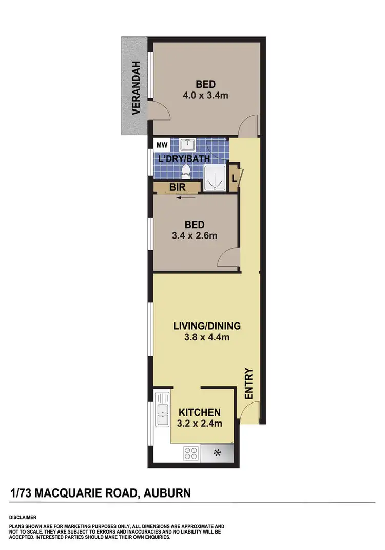 Floorplan of Homely unit listing, 8/73 Macquarie Road, Auburn NSW 2144