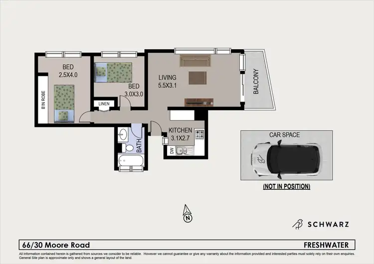 Floorplan of Homely unit listing, 66/30 Moore Road, Freshwater NSW 2096