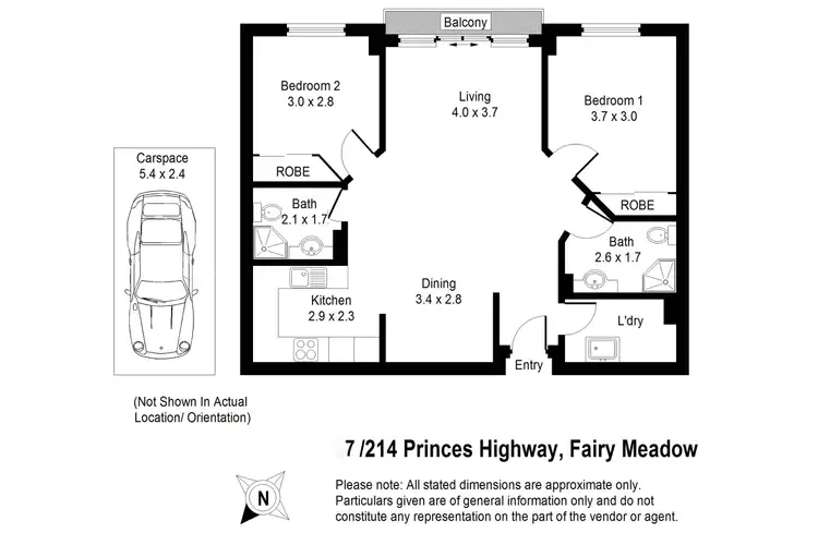 Floorplan of Homely unit listing, 7/214-220 Princes Highway, Fairy Meadow NSW 2519