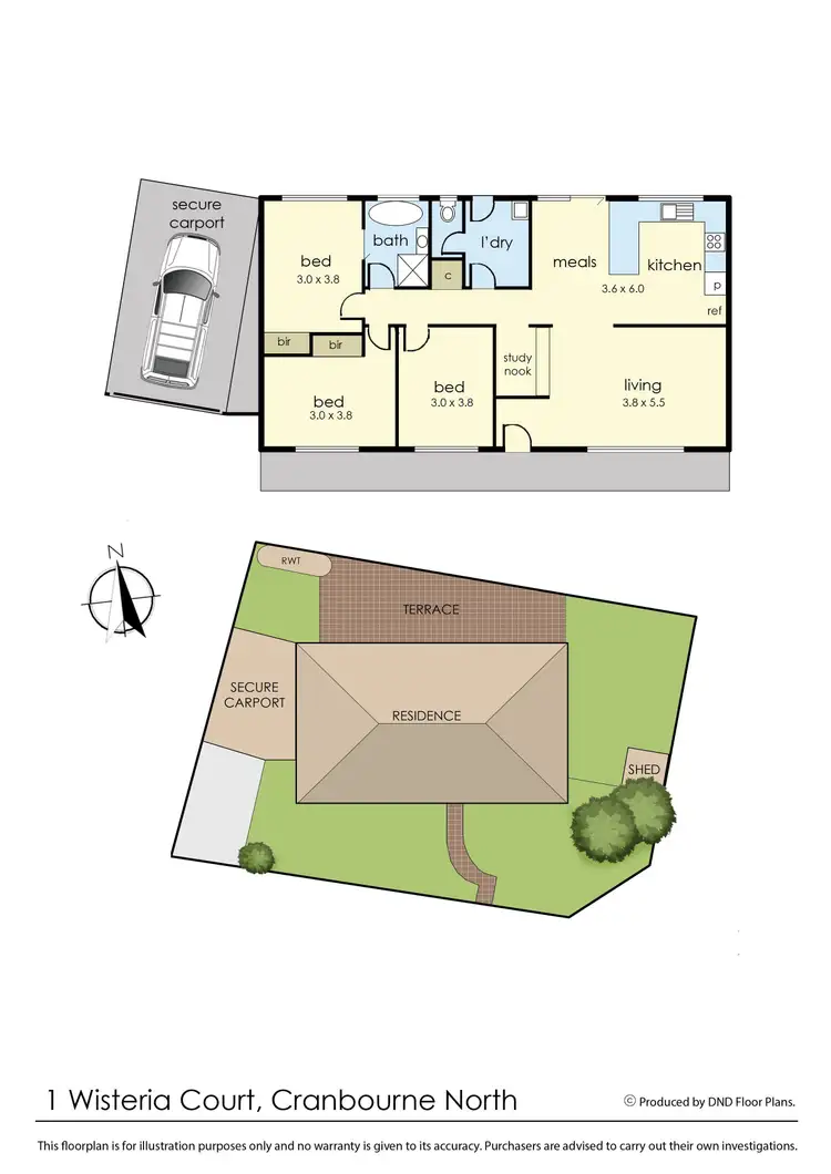 Floorplan of Homely house listing, 1 Wisteria Court, Cranbourne North VIC 3977