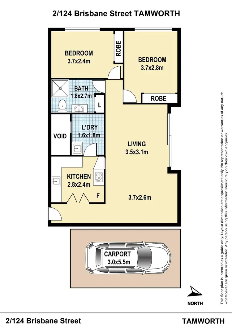 Floorplan of Homely unit listing, 2/124 Brisbane Street, Tamworth NSW 2340
