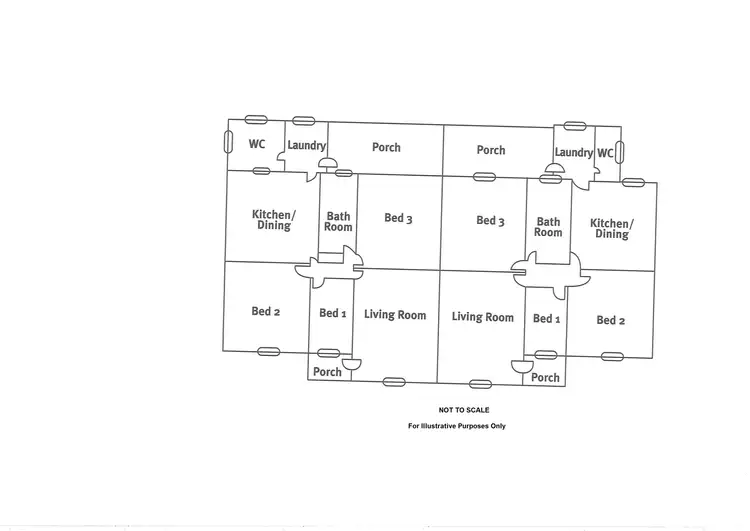 Floorplan of Homely semi-detached listing, 7-9 Geddes Street, Whyalla Stuart SA 5608