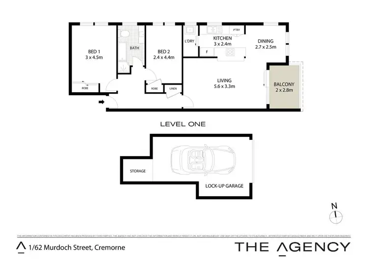 Floorplan of Homely unit listing, 1/62 Murdoch Street, Cremorne NSW 2090