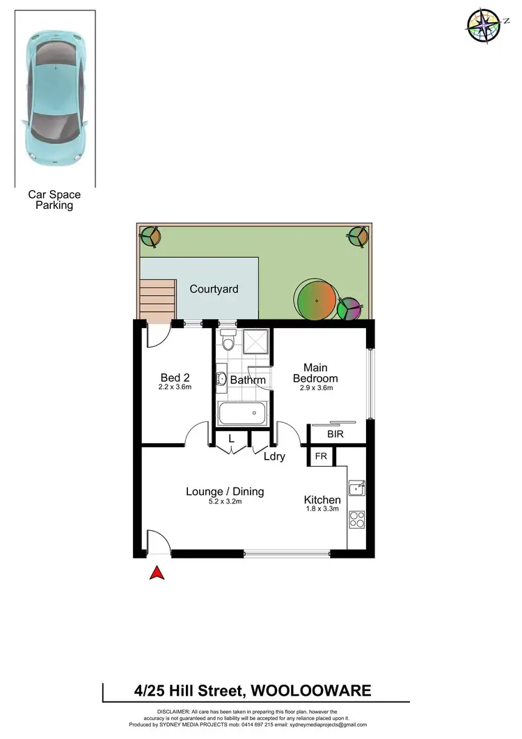 Floorplan of Homely apartment listing, 4/25 Hill Street, Woolooware NSW 2230