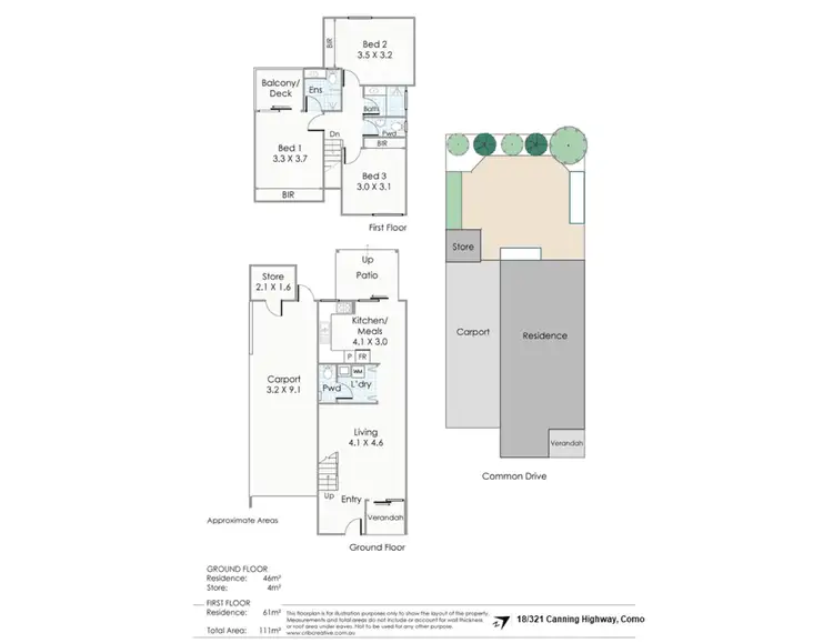 Floorplan of Homely townhouse listing, 18/321 Canning Highway, Como WA 6152