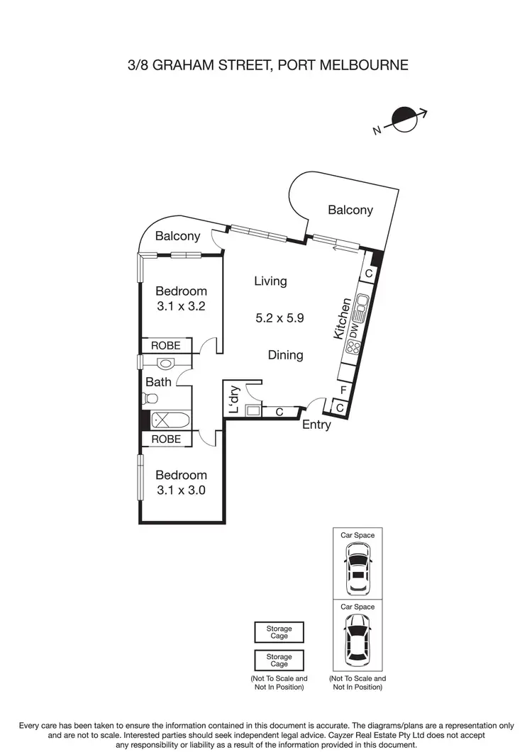 Floorplan of Homely apartment listing, 3/8 Graham Street, Port Melbourne VIC 3207