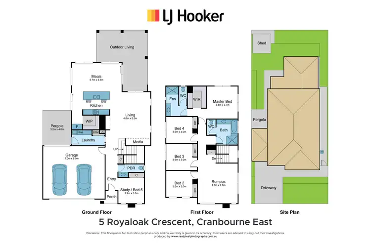 Floorplan of Homely house listing, 5 Royaloak Crescent, Cranbourne East VIC 3977