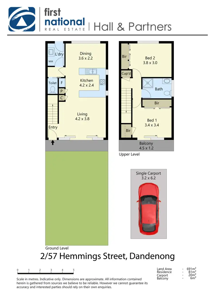 Floorplan of Homely townhouse listing, 2/57 Hemmings Street, Dandenong VIC 3175