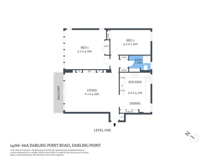 Floorplan of Homely apartment listing, 14/66-66A Darling Point Road, Darling Point NSW 2027