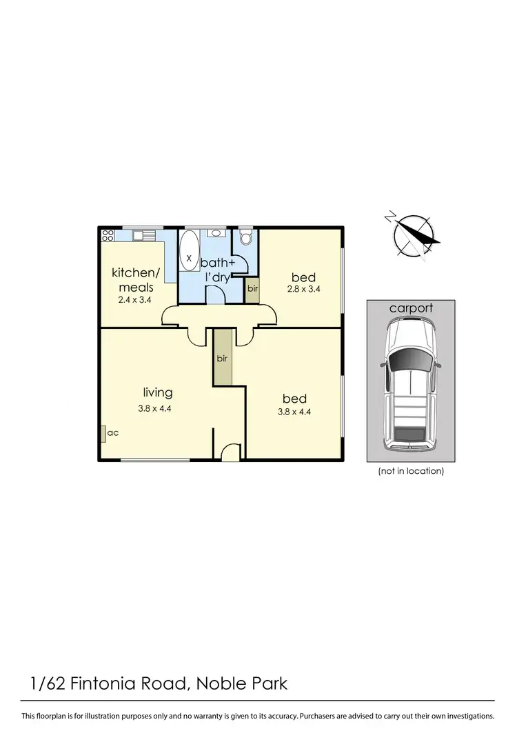 Floorplan of Homely unit listing, 1/62 Fintonia Road, Noble Park VIC 3174