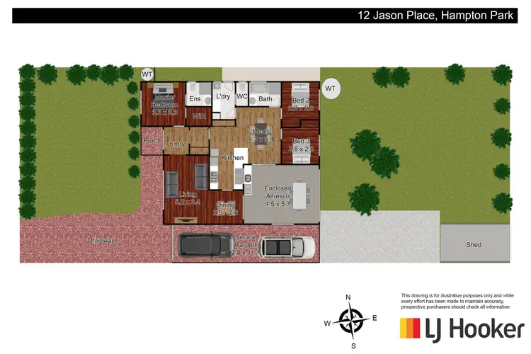Floorplan of Homely house listing, 12 Jasonn Place, Hampton Park VIC 3976