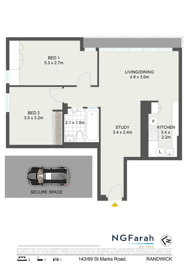 Floorplan of Homely apartment listing, 143/69 St Marks Road, Randwick NSW 2031