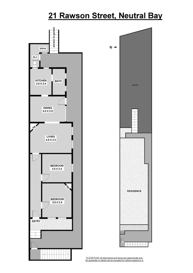 Floorplan of Homely semi-detached listing, 21 Rawson Street, Neutral Bay NSW 2089