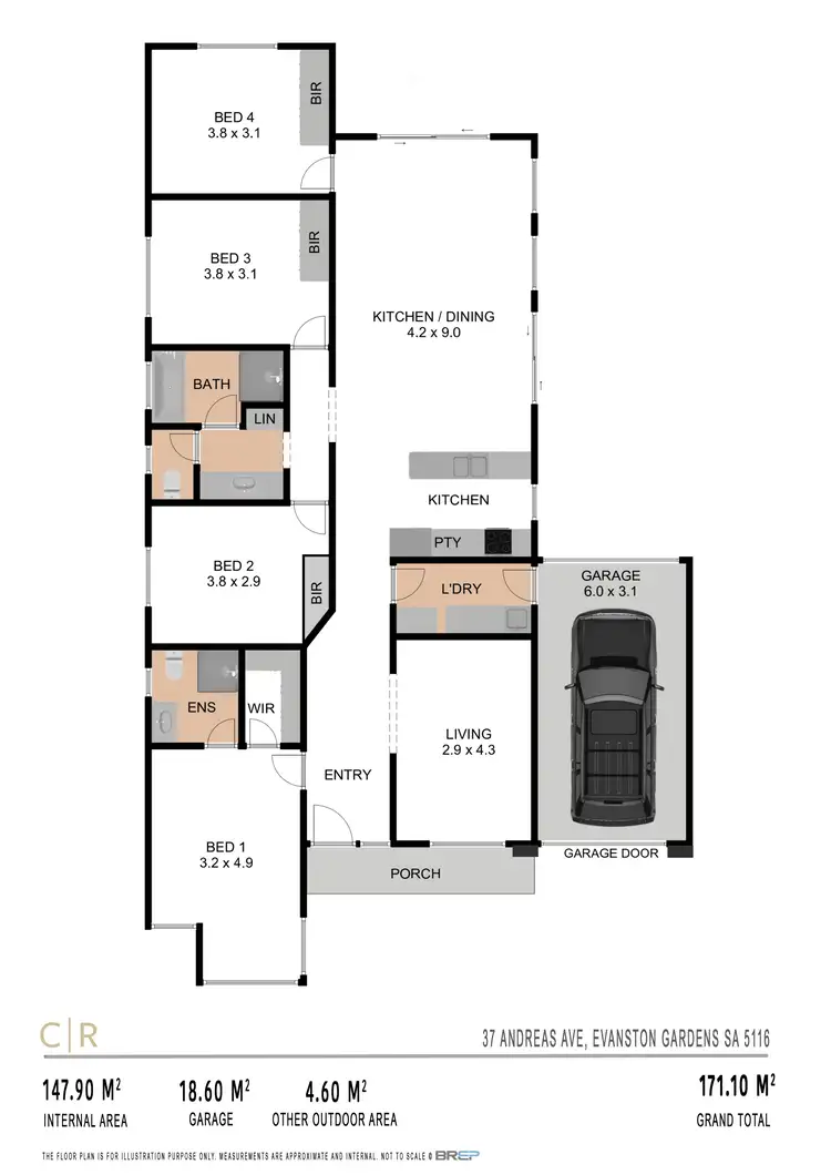 Floorplan of Homely house listing, 37 Andreas Avenue, Evanston Gardens SA 5116