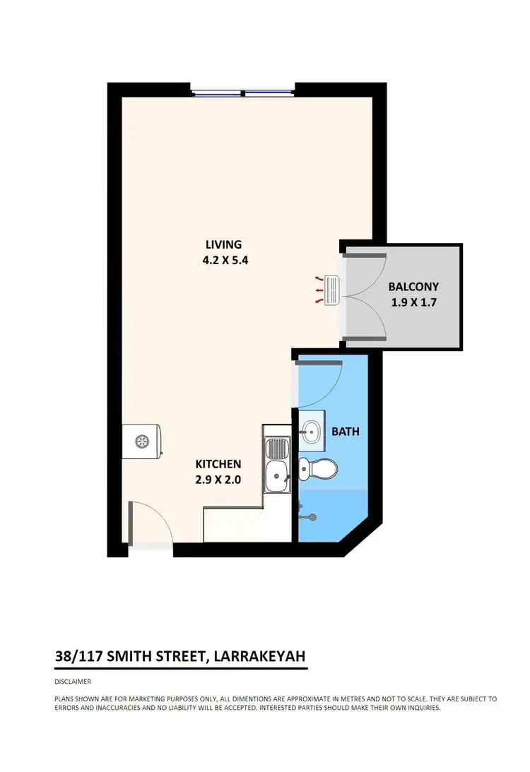 Floorplan of Homely unit listing, 38/117 Smith Street, Darwin City NT 800