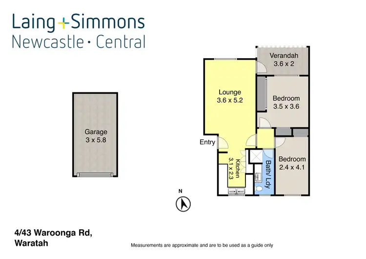 Floorplan of Homely apartment listing, 4/43 Waroonga Road, Waratah NSW 2298