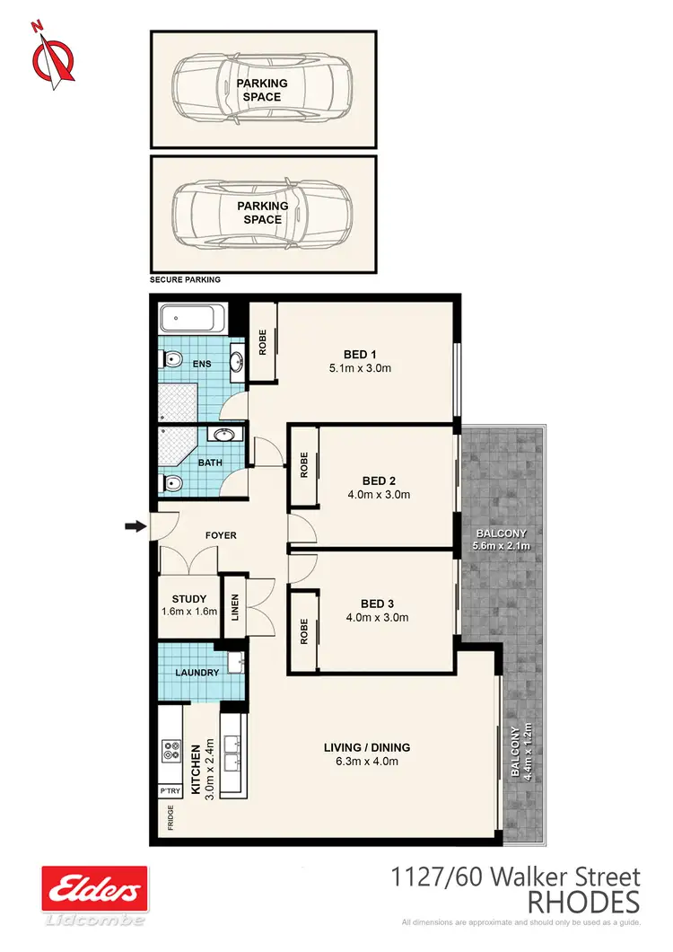 Floorplan of Homely apartment listing, 1127/60 Walker Street, Rhodes NSW 2138