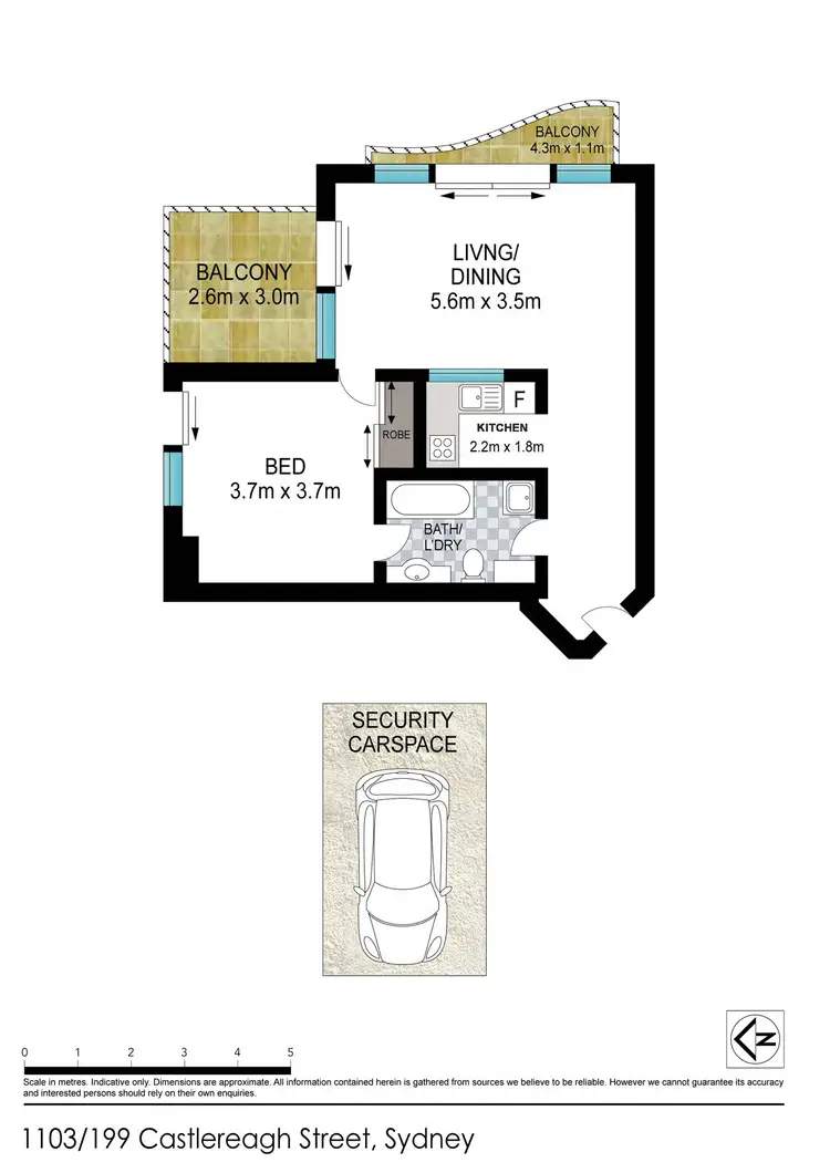 Floorplan of Homely apartment listing, Level 11/197-199 Castlereagh Street, Sydney NSW 2000