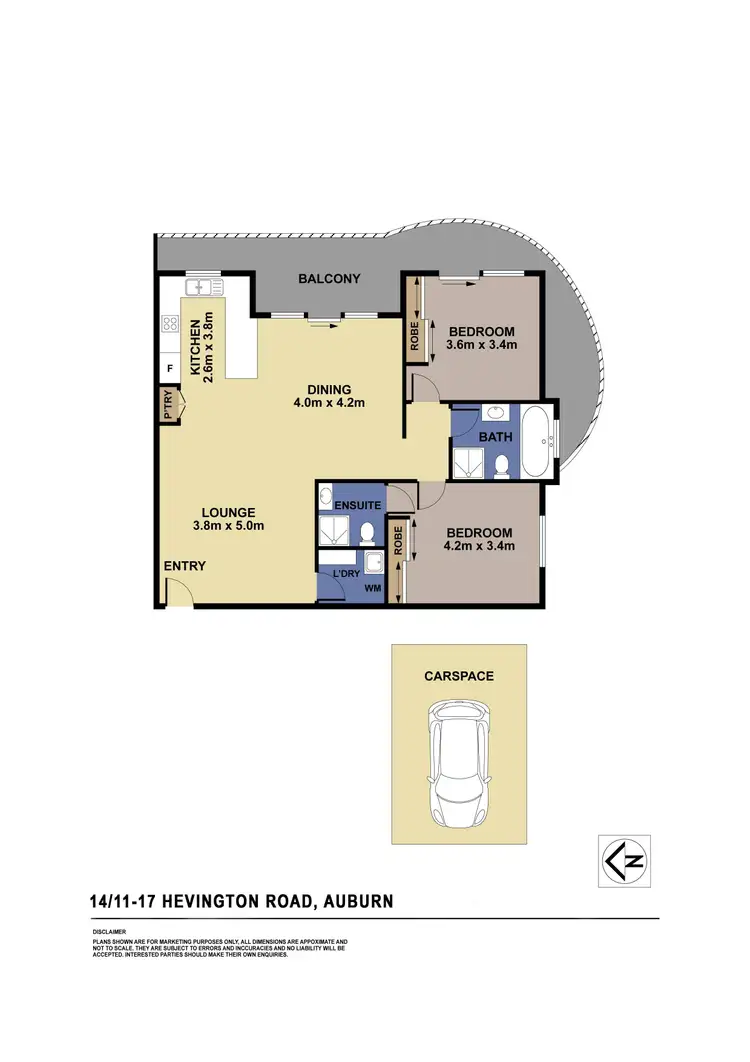 Floorplan of Homely unit listing, 14/11-17 Hevington Road, Auburn NSW 2144