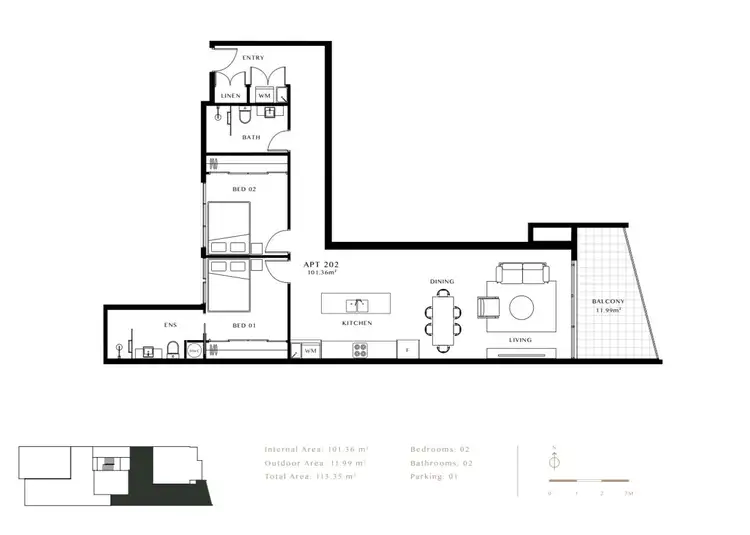 Floorplan of Homely apartment listing, 202/447-449 Melbourne Road, Newport VIC 3015