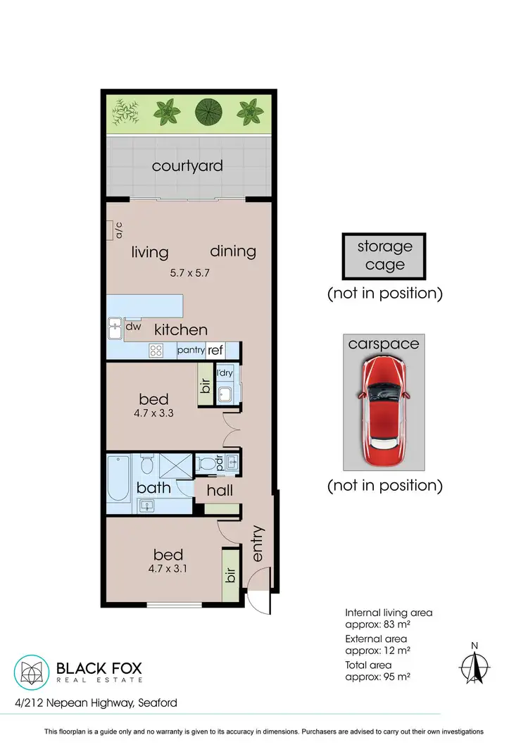 Floorplan of Homely apartment listing, Level 1/4/212 Nepean Highway, Seaford VIC 3198