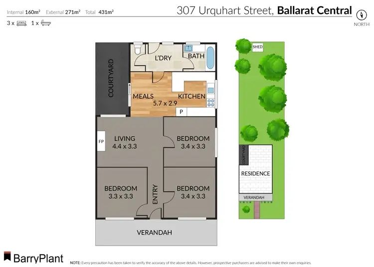 Floorplan of Homely house listing, 307 Urquhart Street, Ballarat Central VIC 3350