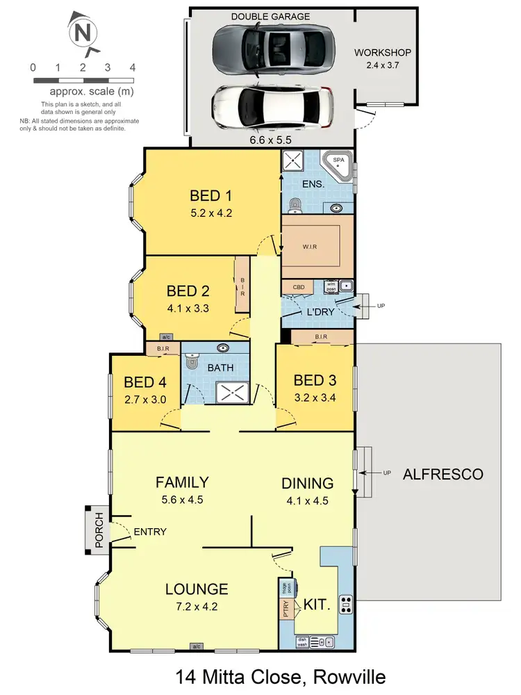 Floorplan of Homely house listing, 14 Mitta Close, Rowville VIC 3178