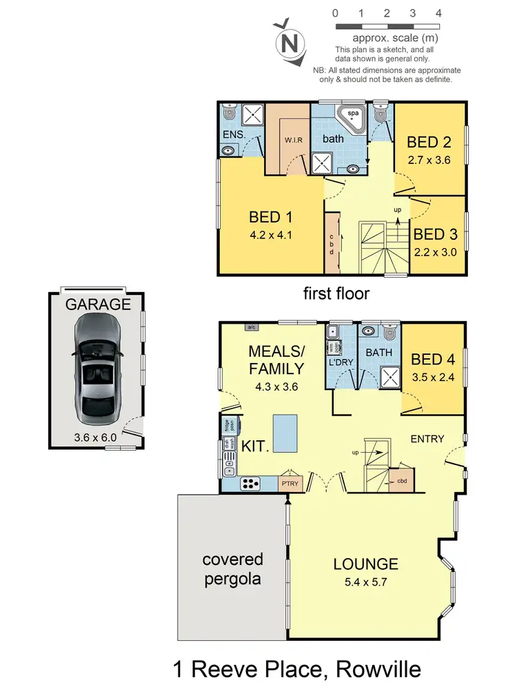 Floorplan of Homely house listing, 1 Reeve Place, Rowville VIC 3178