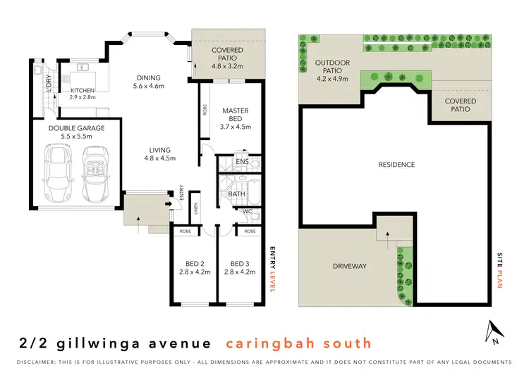 Floorplan of Homely villa listing, 2/2 Gillwinga Avenue, Caringbah South NSW 2229