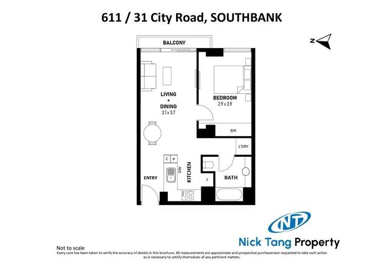 Floorplan of Homely apartment listing, 611/31 City Road, Southbank VIC 3006