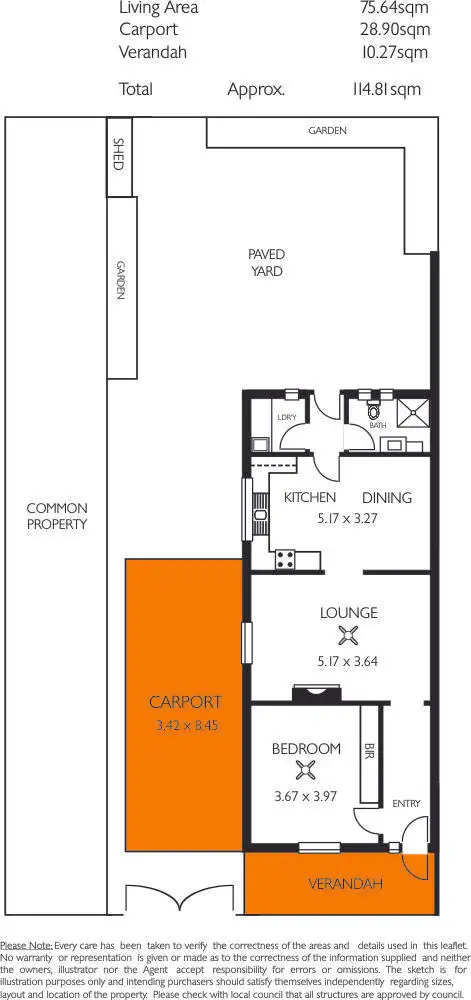 Floorplan of Homely semi-detached listing, 14A Beaconsfield Street, Hyde Park SA 5061
