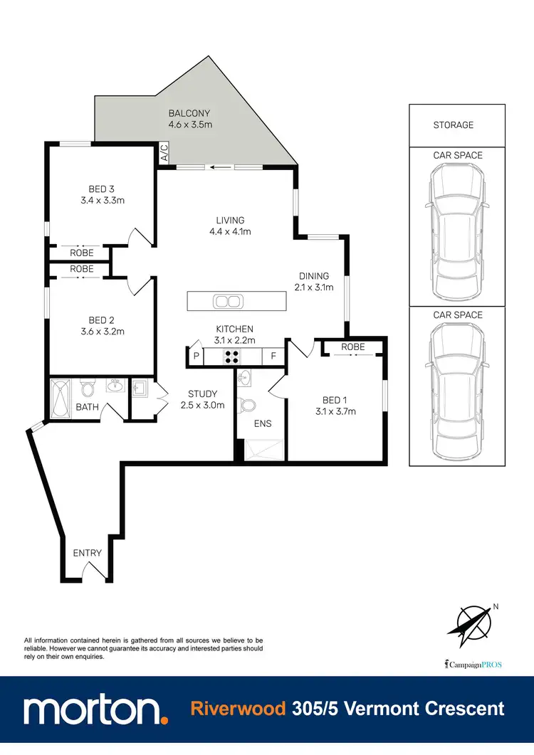 Floorplan of Homely apartment listing, 305/5 Vermont Crescent, Riverwood NSW 2210