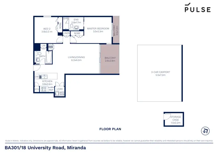 Floorplan of Homely apartment listing, BA301/18 University Road, Miranda NSW 2228